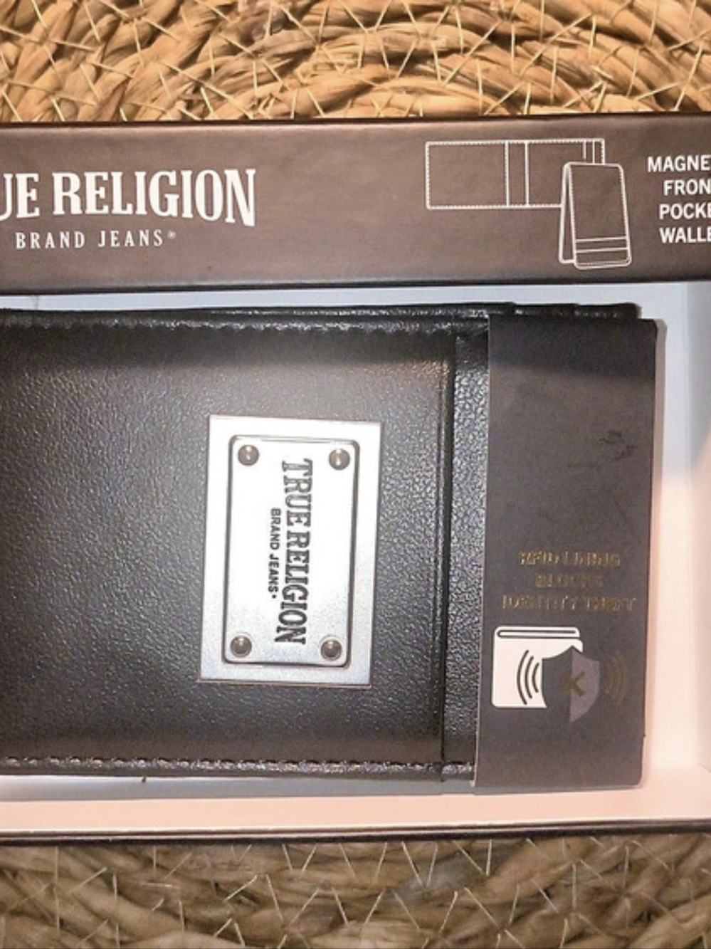 True Religion Magnetic Front Pocket Wallet Black